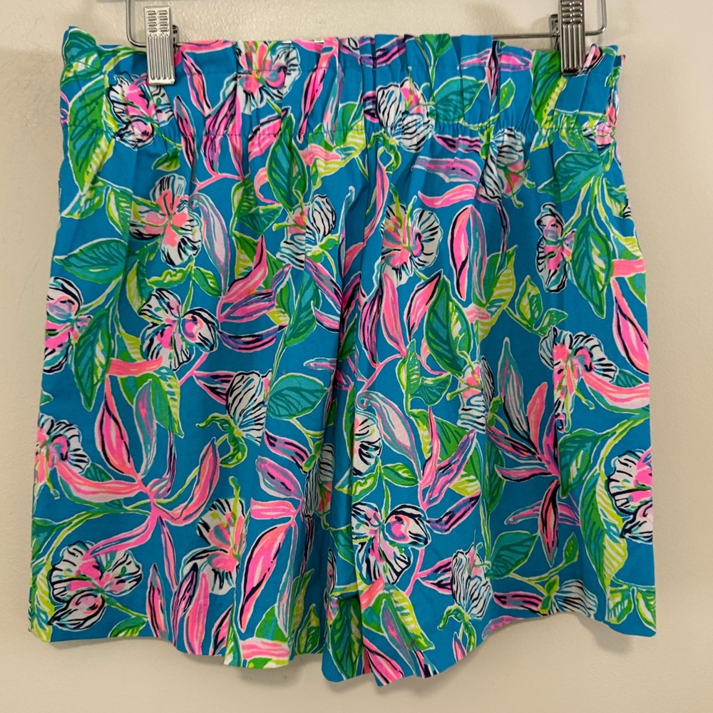 Lilly Pulitzer Keep on Beleafing Dalci Floral Print Ruffle Shorts waist small